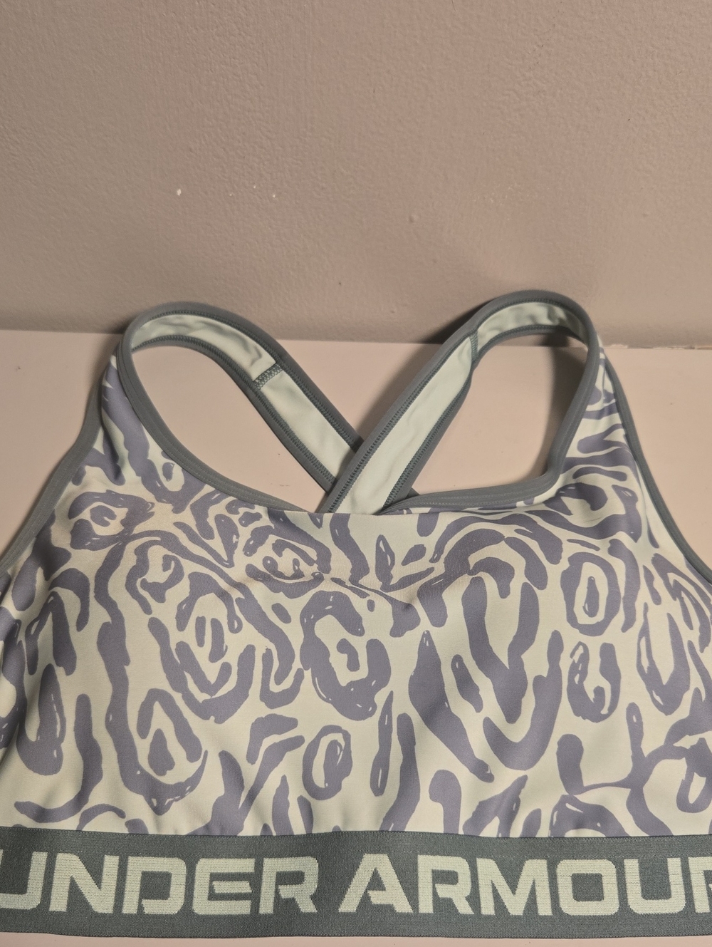 Under Armour Green Animal-Print Crossback Sports Bra